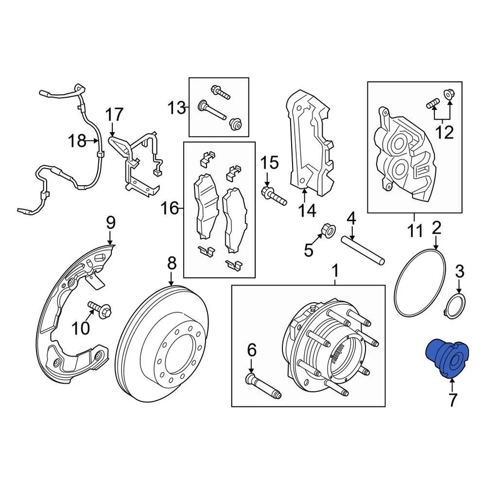For Ford F-250 Super Duty 2011-2024 Ford PC3Z3B396A Left Locking Hub Foto 1 de 4