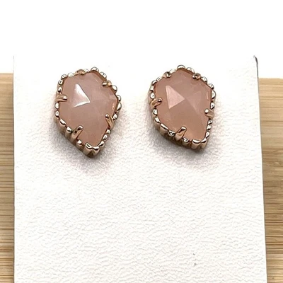Pendientes Kendra Scott Tessa Cuarzo Rosa Piedra Rosa Tono Oro Rosa Foto 1 de 4
