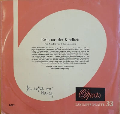 Echo aus der Kindheit - George Feyer, Vinyl, LP, PANTHEON BP 1260, 1950er Jahre - Bild 1 von 4