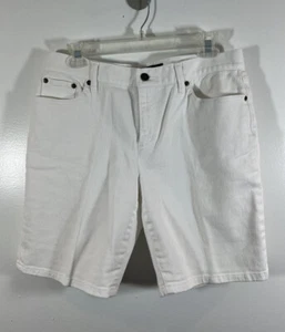 Ralph Lauren Jeans Womens White Denim Bermuda Jean Shorts SZ 10P - Picture 1 of 6