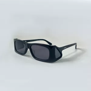 Prada PRB03S Rectangle Sunglasses Black/Dark Grey Lenses - Foto 1 di 4