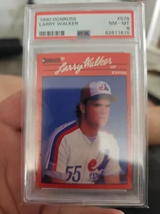 1990 Donruss #578 Larry Walker PSA 8 NM-MT - Picture 1 of 2