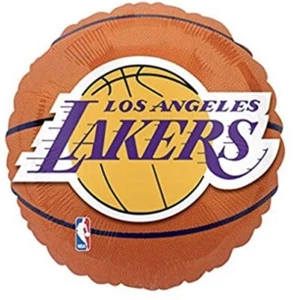 2 Pcs. 18” Los Angeles Lakers Mylar Foil Round Balloon Party Decoration Supply - Picture 1 of 1