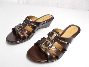 Sandalias de cuña SOLOS para mujer AVALON marrón charol 9 M - Imagen 1 de 12