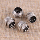 4PCS 4A/125V Panel Power Chassis Metal Aviation Male Female Connector 15mm 6 Pin