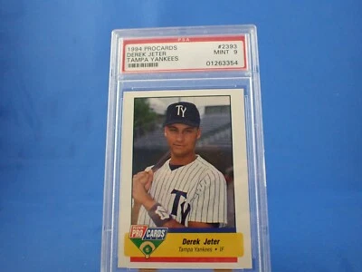 Derek Jeter Fleer Procards 1994 #2393 Prospect Tampa Yankees PSA Mint 9 - Image 1 of 2