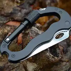 NEW Multi-Tool Carabiner Keychain Screwdriver Survival Camping EDC Tool Knifes - Picture 1 of 17