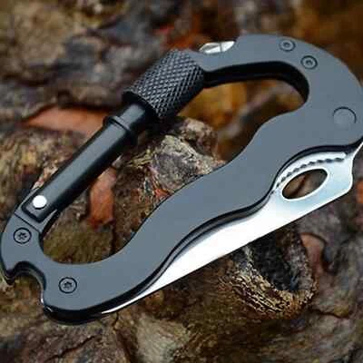 NEW Multi-Tool Carabiner Keychain Screwdriver Survival Camping EDC Tool Knifes - Image 1 of 4
