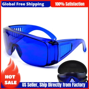 Golf Ball Finding Glasses Sunglasses Blue Lens Sports Wrap Black Plastic Frame - Picture 1 of 6