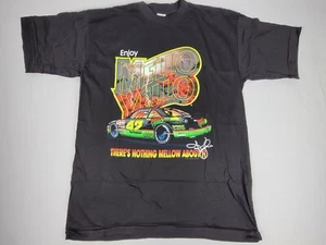 VTG 90s Mello Yello Kyle Petty NASCAR Black Single Stitch Shirt 1992 Men's XL - Picture 1 of 7