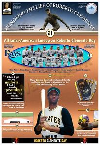 MLB HONORS PIRATES STAR ON ROBERTO CLEMENTE DAY 13”x19” COMMEMORATIVE POSTER