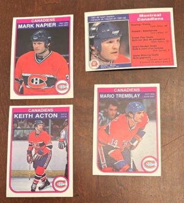1982 O-Pee-Chee OPC Hockey      Montreal Canadien.    Lot of 4 Different Cards!  - Image 1 of 2