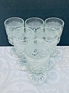 (6) VNTG Anchor Hocking Wexford Stemmed Wine Water Glass Goblets 5 3/8" - Picture 1 of 4