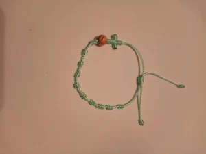 ++++ ROSENKRANZ ARMBAND GEKNOTET NYLONGARN/KORDEL - Türkis - Bild 1 von 1