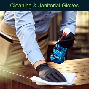 Black Vinyl Disposable Gloves - Powder and Latex Free Medical Exam Gloves - Picture 1 of 12