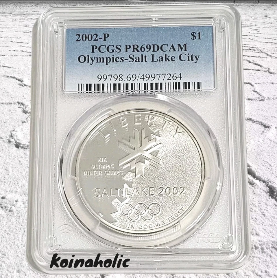 2002 P $1 SILVER PROOF Salt Lake City Olympics Commem Dollar PCGS PR 69 DCAM - Image 1 of 4