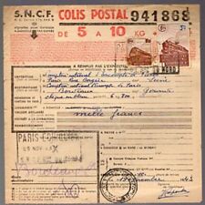 Colis Postaux Bulletin 5kg n°941868 timb3f0 cachet gare PARIS-ÉCHIQUIER X chèque