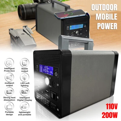 400W 200W AC Portable Power Station Camping Battery Bank Phone Battery Charger - Image 1 of 4