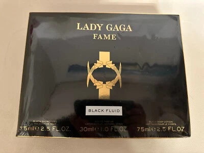 Lady Gaga Fame Black Fluid  3pc set 30ml EDP 75ml Gel  75ml Body Lotion Women - Image 1 of 4