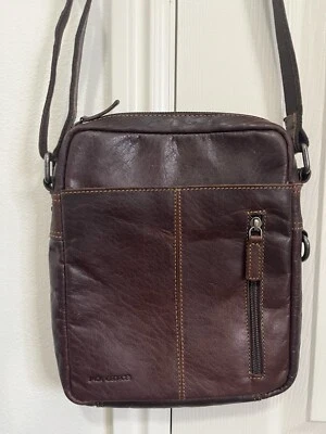 Jack Georges Voyager Slim Crossbod Zippered Pocket #7213, Brown Buffalo Leather - Image 1 of 4