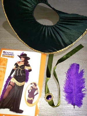 womens SALOON MADAME HAT CHOKER SEXY FUN WEAR 1 SIZE FITS MOST - Image 1 of 2