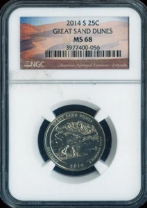 2014-S Great Sand Dunes Quarter NGC MS68 Quality - Picture 1 of 2