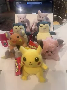 HASBRO POKEMON BEAN BAG SERIES 1 /5" MINI PLUSH 7 PIECES USED WITH SPOTS( READ ) - Picture 1 of 12