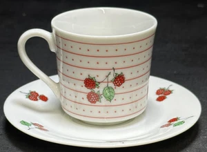Mann Les Fruits Fine China Mini Cup And Saucer Set 2 1/4 “ Raspberry  - Picture 1 of 7