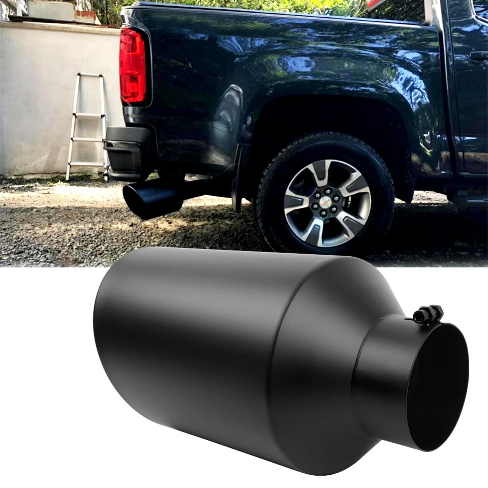 4" Entrada 8" Salida 15" Largo Punta de Escape Acero Inoxidable Para GMC Canyon 2004-2020 Foto 1 de 4