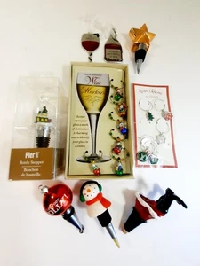 Weihnachten Wein Set Flaschenaufleger Glas Charms Ornamente Weihnachten Party  - Bild 1 von 9