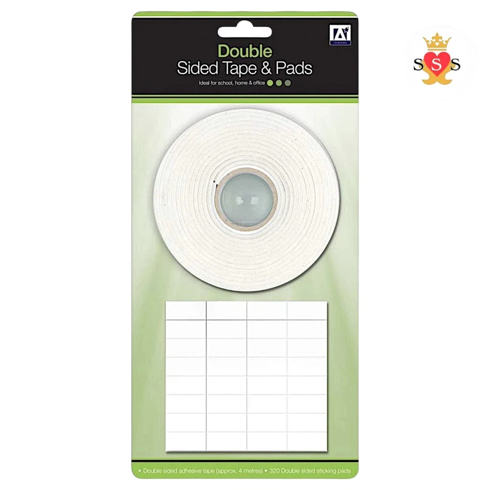Double Sided Sticky Tape 4m + 320 Adhesive Pads 1PCS - Image 1 of 1