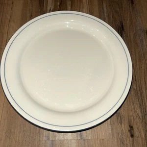 6 LENOX CHINASTONE BLUE PINSTRIPES 10 3/4" DINNER PLATES USA Read Description - Picture 1 of 6