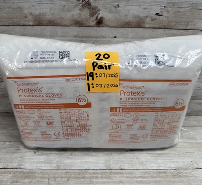 Protexis PI Surgical Gloves Cardinal Health *20 Pair* Size: 6.5 *See Dates* - Image 1 of 4