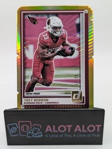 2025 Panini Donruss Trey Benson Press Proof Die Cut ORO 13/25 Cardinali - Foto 1 di 5