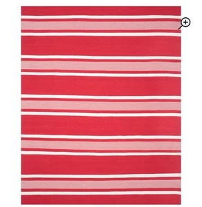 Hanover Lauren Ralph Lauren Flat Weave Performance Striped Rug Red - Picture 1 of 8