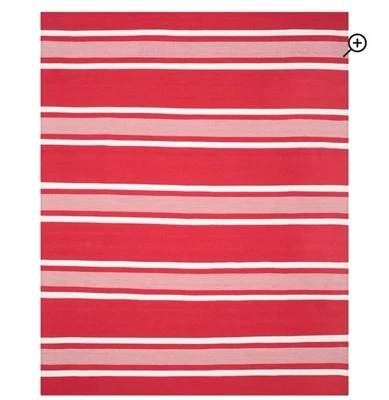 Hanover Lauren Ralph Lauren Flat Weave Performance Striped Rug Red - Image 1 of 4