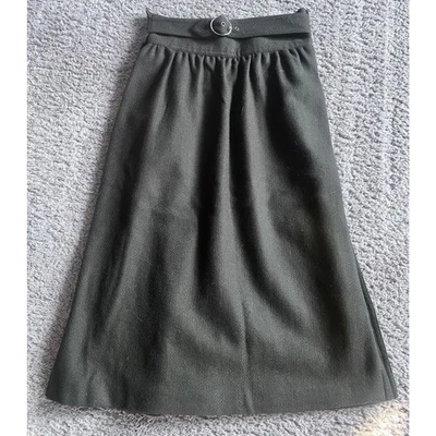 Falda Midi Emanuel Ungaro Parallele Paris Mezcla Lana Cinturón Plisada Hecha en Italia Foto 1 de 4