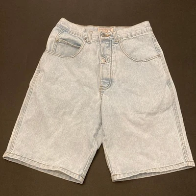 Pantalones Cortos De Colección Guess Para Mujer 28" 9" Entrepierna Luz Lavado Botón Mosca Logo Años 90 EE. UU. Foto 1 de 4