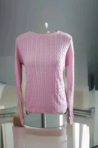 Basic Editions Rosa 100% Baumwolle Cabe Strick Pullover Pulli Damen S - Bild 1 von 7