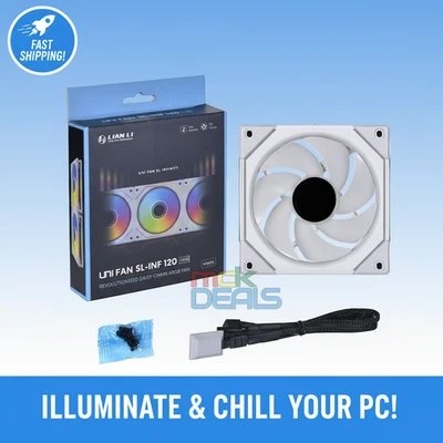 Lian Li UNI Fan SL-Infinity 120mm Single Pack White ARGB PWM UF-SLIN120-1W - Image 1 of 4