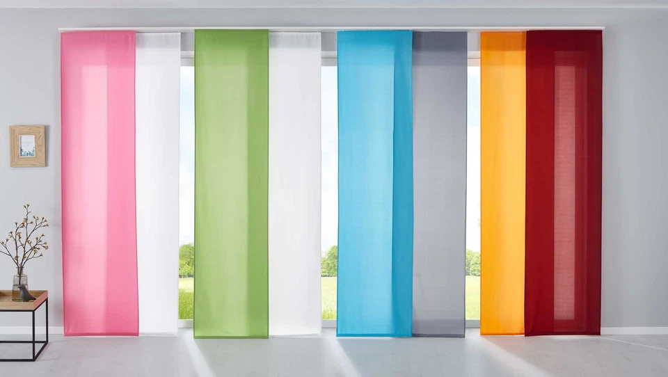 2er Set Schiebegardinen Flächenvorhänge blickdicht Mikrofaser matt 85600N2 - Bild 1 von 1