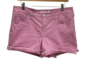 Pantalones Cortos de Fin de Semana Seven7 Para Mujer 8 Rosa Denim Tiro Medio 3.5" Entrepierna Fray - Imagen 1 de 5