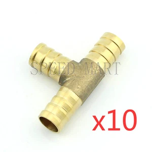 10 piezas 10 mm Pieza en T de latón de púas 3 vías Manguera de camiseta Manguera de combustible Adaptador unificador - Imagen 1 de 2