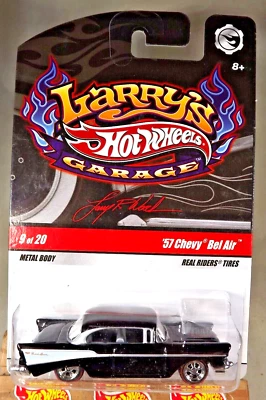 2008 Hot Wheels CHASE Larry's Garage 9/20 '57 CHEVY BEL AIR Black w/RR RL 5Sp - Image 1 of 4