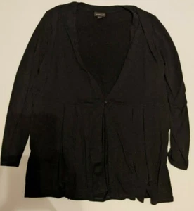 J Jill schwarz Größe L ein Knopf vorne Wearever Collection Stretch Cardigan - Bild 1 von 8