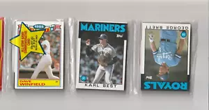 Paquete de rack sellado de fábrica Topps 1986 de béisbol George Brett, Dave Winfield en la parte superior - Imagen 1 de 2