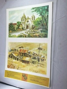 Standard Oil of CA Bicentennial Print Series 1969 / Bodie - Mission San Carlos - Picture 1 of 9