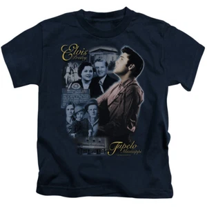 Elvis Presley Boys T-Shirt Collage Navy Tee - Picture 1 of 1