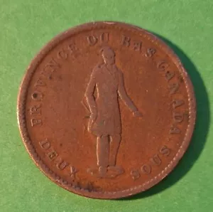 Ficha de cobre de 1 centavo Canadá 1837 #161c - Imagen 1 de 2