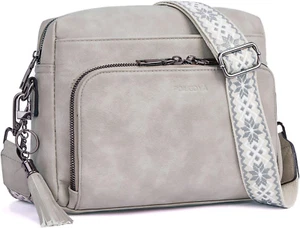 Trendy Crossbody Bag for Women - Vegan Leather Medium Shoulder Purse - Picture 1 of 12